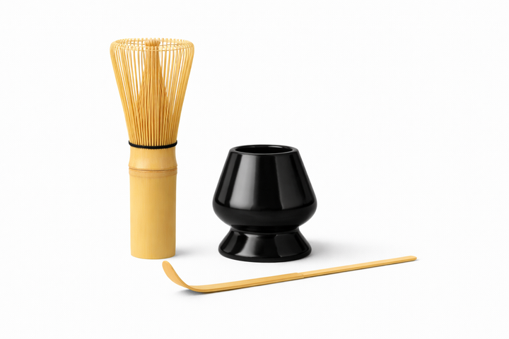 ערכה להכנת תה מאצ׳ה | וויסק, כפית ומעמד