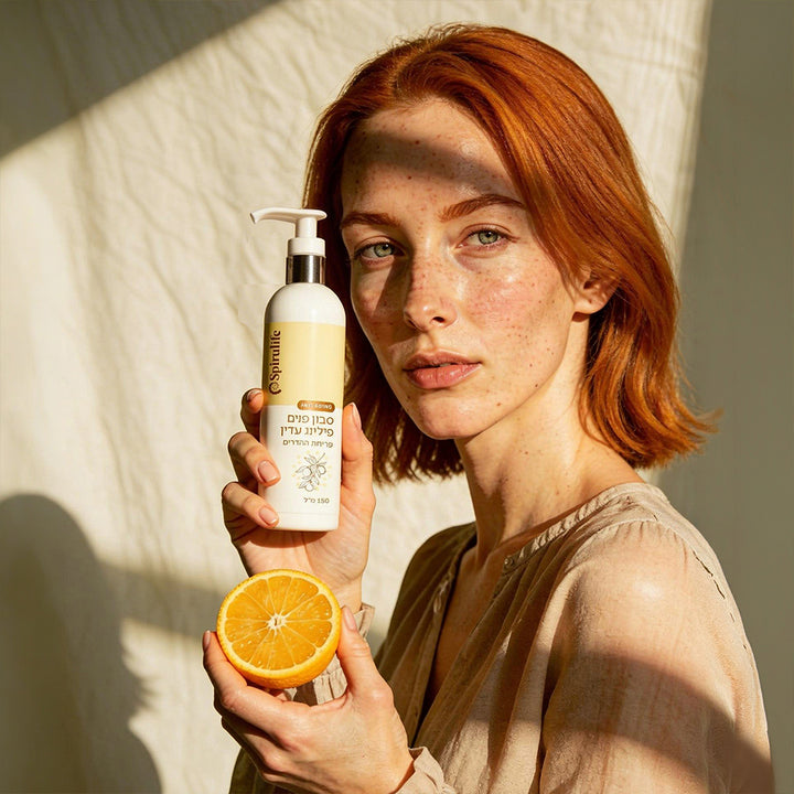 סבון פנים פילינג עדין | פריחת ההדרים | משאבה