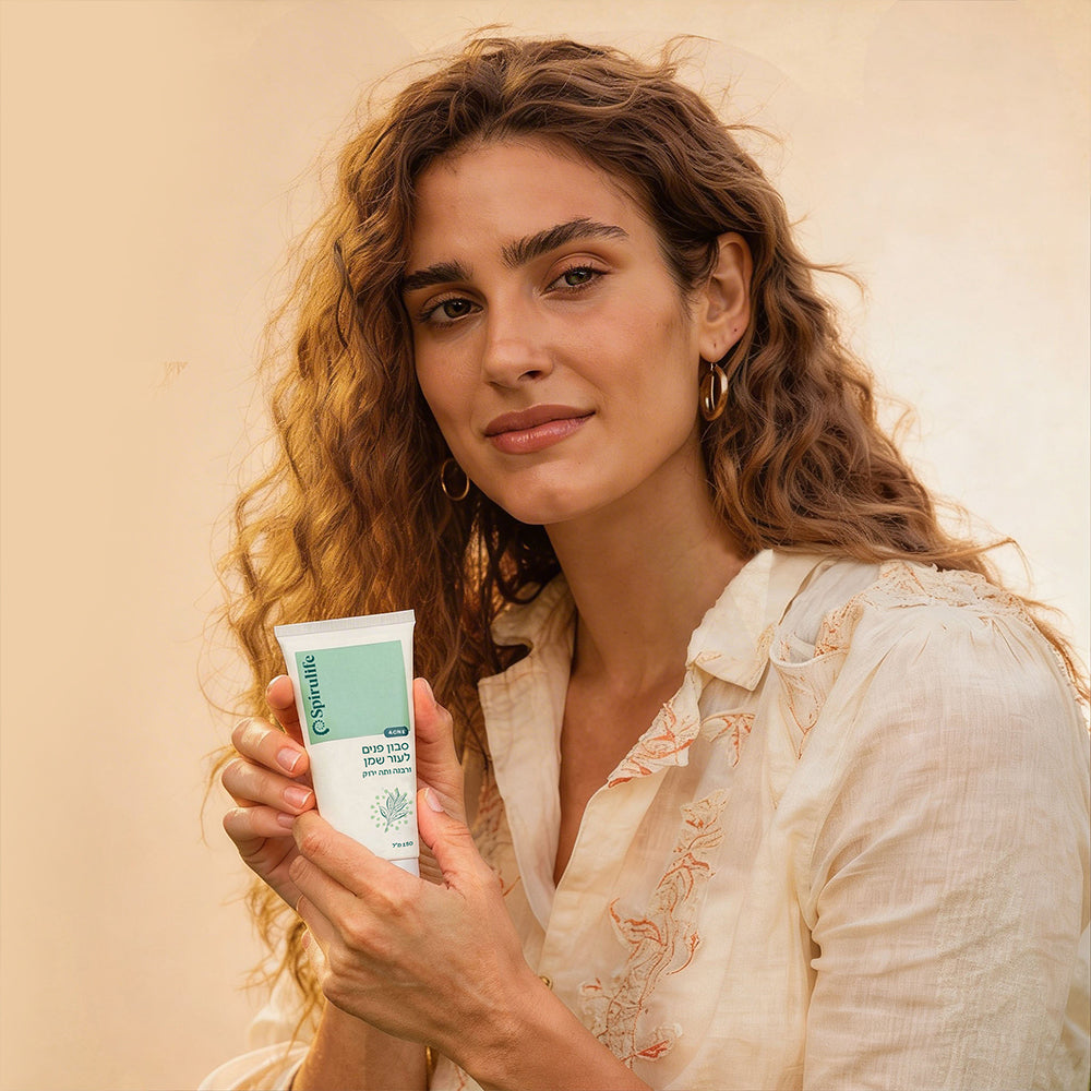 סבון פנים לעור שמן | ורבנה ותה ירוק | שפופרת