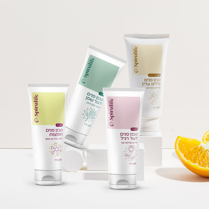 סבון פנים לעור שמן | ורבנה ותה ירוק | שפופרת