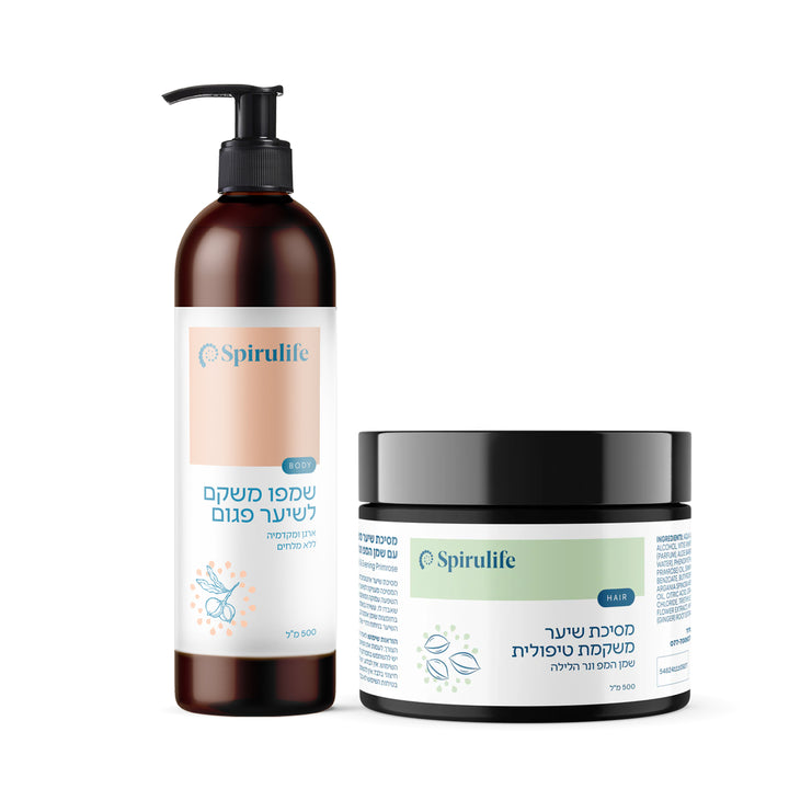 הצמד לטיפוח השיער | שמפו משקם ומסיכת שיער