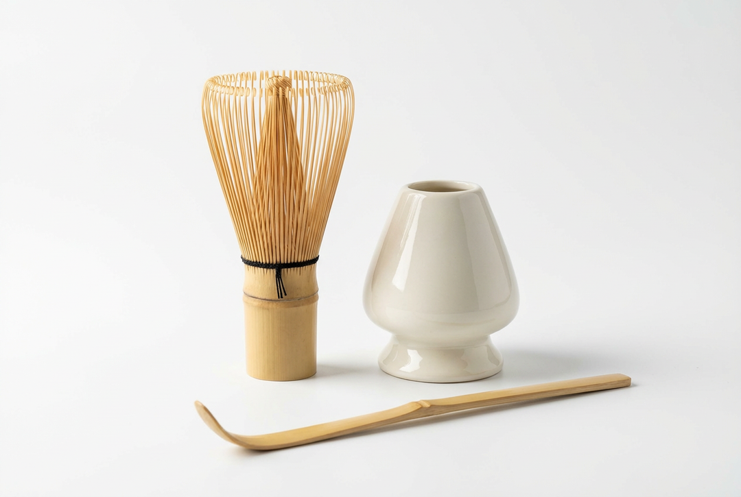 ערכה להכנת תה מאצ׳ה | וויסק, כפית ומעמד