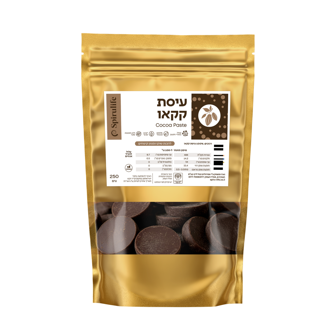 עיסת קקאו טהורה לשוקולד בריאות