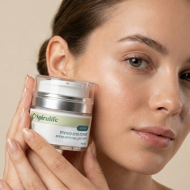 מסיכת פנים לניקוי עור שמן | ספירולינה, חימר ירוק