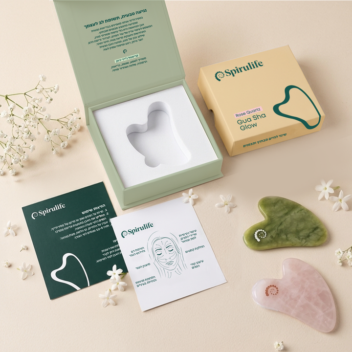 אבן גוואשה רוז קוורץ | Rose Quartz Gua Sha