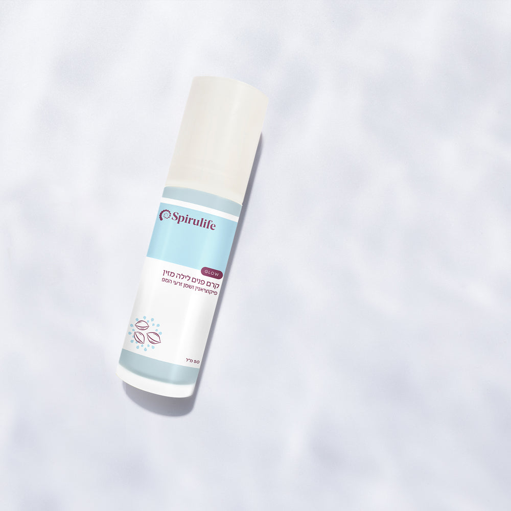 קרם פנים לילה מזין פיקוציאנין ושמן זרעי המפ | דוגמית