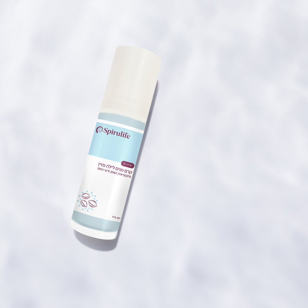 קרם פנים לילה מזין פיקוציאנין ושמן זרעי המפ | דוגמית