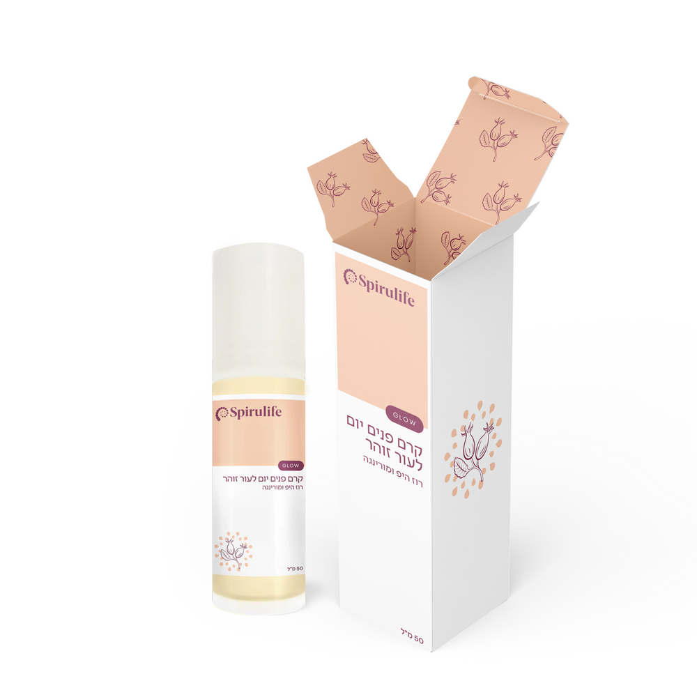 קרם פנים יום לעור זוהר | רוז היפ ומורינגה